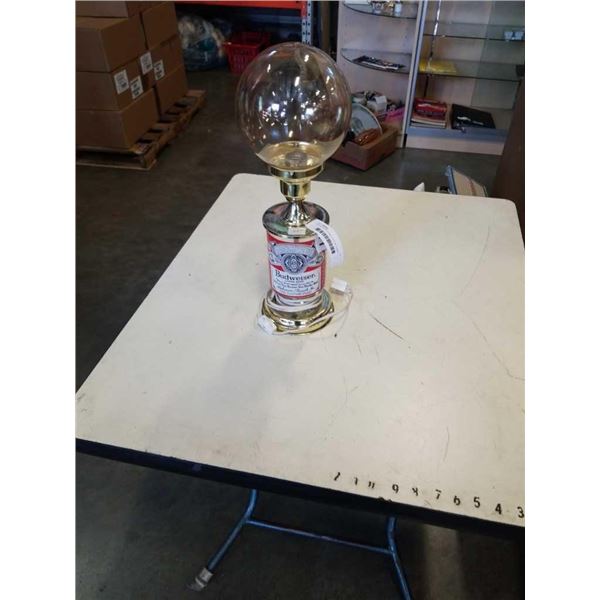 VINTAGE BUDWEISER LIGHT W/ GLASS SHADE