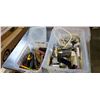 Image 1 : CONTAINER OF NUT DRIVERS, AND SMALL TOTE WITH ELECTRICAL SUPPLIES