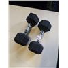 Image 1 : 12LB AND 15LB HEX DUMBELLS