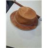 Image 2 : SOLID WOOD CANE WITH BRASS HANDLE AND LEATHER MADE IN MOROCCO HAT