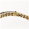 Image 8 : Vintage 14k Yellow Gold Silver Top 4 ctw Diamond Large Ruby Open Bangle Bracelet