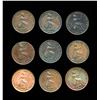 Image 2 : GREAT BRITAIN Farthings 1831-1837. A Lot of 9 Wiiliam IIII Coins Fine-Unc