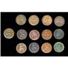 Image 2 : GREAT BRITAIN Farthings 1839-1853. A Lot of 13 Victorian Coins Fine-Unc