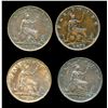 Image 1 : GREAT BRITAIN Farthings 1868-1876. A Lot of 4 Victorian Coins Very Fine-Extra Fine
