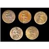 Image 1 : GREAT BRITAIN Farthings 1918-1928. A Lot of 5 Better Coins AU-Unc