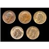 Image 2 : GREAT BRITAIN Farthings 1918-1928. A Lot of 5 Better Coins AU-Unc