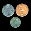 Image 2 : GREAT BRITAIN Partial Farthings 1844-1866. A Lot of 3 Coins Fine-Extra Fine