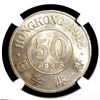 Image 1 : HONG KONG 50 Cents 1905 Edward VII NGC Mint State