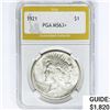 Image 1 : 1921 Silver Peace Dollar PGA MS63+