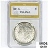 Image 1 : 1921-D Morgan Silver Dollar PGA MS63
