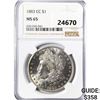 Image 1 : 1883-CC Morgan Silver Dollar NGC MS65