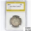 Image 1 : 1869 Seated Liberty Half Dollar PGA PR64 CAMEO