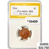 Image 1 : 1866 Indian Head Cent PGA MS65+ RED, RPD, FS-301,