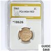 Image 1 : 1865 Two Cent Piece PGA MS64 RED
