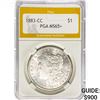 Image 1 : 1883-CC Morgan Silver Dollar PGA MS65+