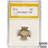 Image 1 : 1916 Mercury Silver Dime PGA MS65+ FSB