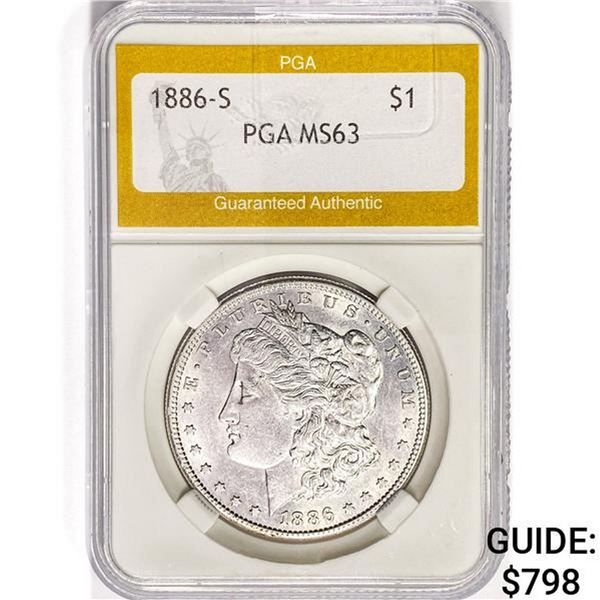 1886-S Morgan Silver Dollar PGA MS63