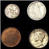 Image 1 : [4] Varied US Coinage [1857, 1873, 1920] LIGHTLY C