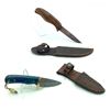 Image 1 : Fixed Knife with Wood Handle in Leather Belt Sheath X 2