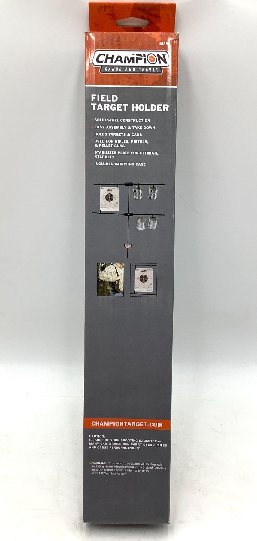 Champion Field Target Holder, Supports Paper Targets and Cans, New