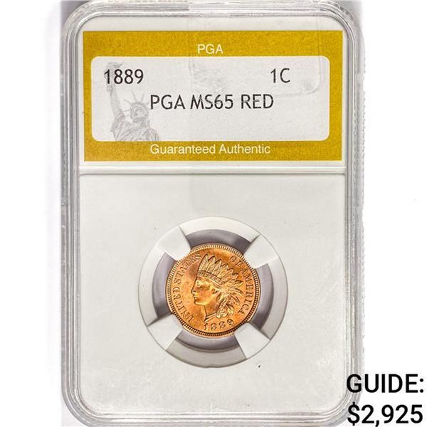 1889 Indian Head Cent PGA MS65 RED