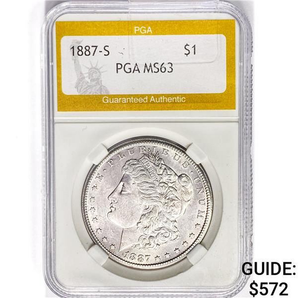 1887-S Morgan Silver Dollar PGA MS63
