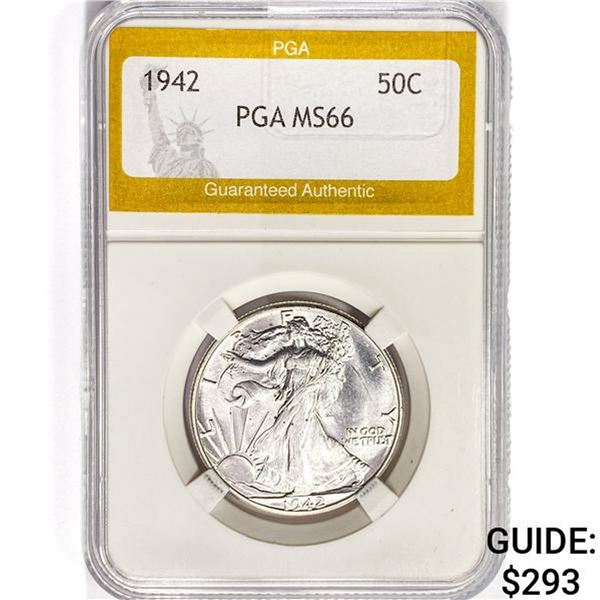 1942 Walking Liberty Half Dollar PGA MS66