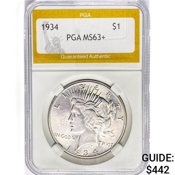 1934 Silver Peace Dollar PGA MS63+
