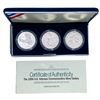 Image 1 : 1994 US Veteran Commem Silver Dollar Set [3 Coins]