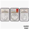 Image 1 : [3] American Silver Eagle NGC MS69 1988-1989