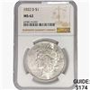Image 1 : 1922-D Silver Peace Dollar NGC MS62