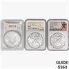 Image 1 : [3] American Silver Eagle NGC,PCGS MS 2019-2021