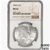 Image 1 : 1923-S Silver Peace Dollar NGC MS62