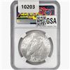 Image 2 : 1923-S Silver Peace Dollar NGC MS62