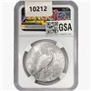 Image 2 : 1926 Silver Peace Dollar NGC MS62