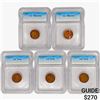Image 1 : [5] Wheat Cent ICG MS/EF/VF 1912-1930