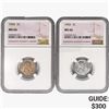Image 1 : [2] 1943 Wheat Cent NGC MS66
