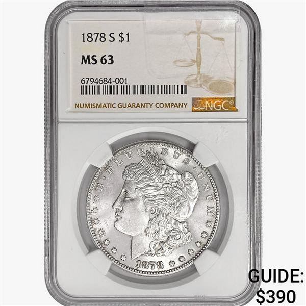 1878-S Morgan Silver Dollar NGC MS63