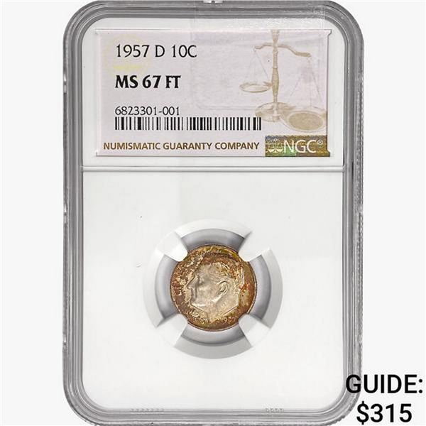 1957-D Roosevelt Dime NGC MS67 FT