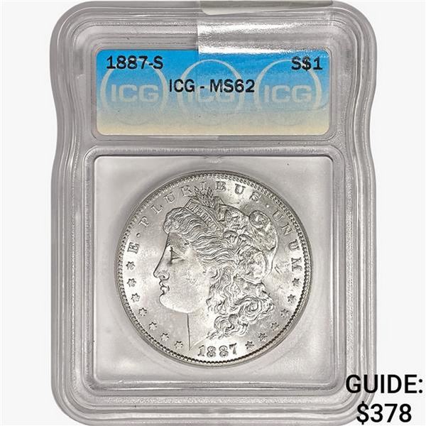 1887-S Morgan Silver Dollar ICG MS62