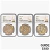 Image 1 : 1974 Set [3] Eisenhower Silver Dollars NGC MS65