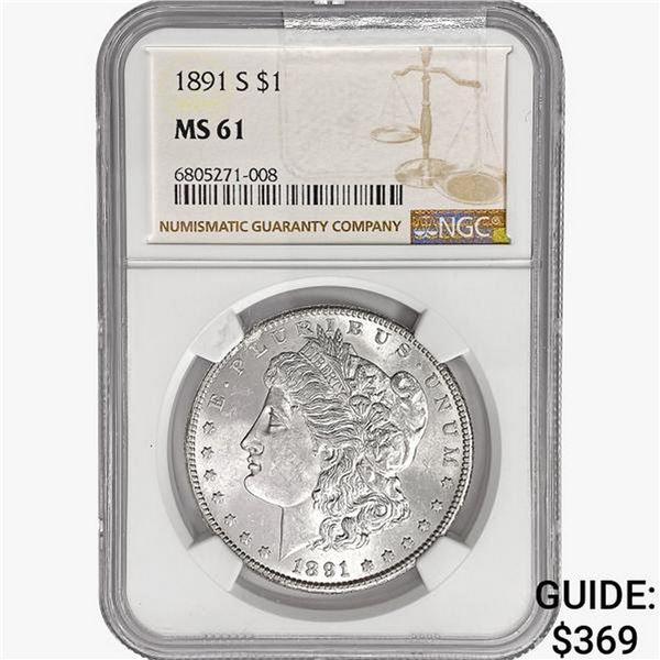 1891-S Morgan Silver Dollar NGC MS61