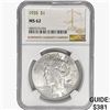 Image 1 : 1935 Silver Peace Dollar NGC MS62