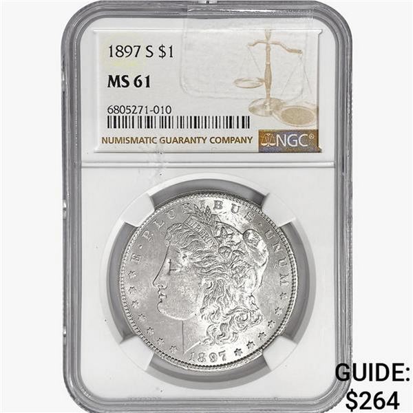 1897-S Morgan Silver Dollar NGC MS61
