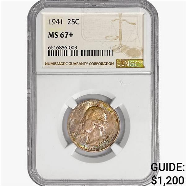 1941 Washington Silver Quarter NGC MS67+