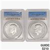 Image 1 : [2] Eisenhower Silver Dollars PCGS PR69 DCAM