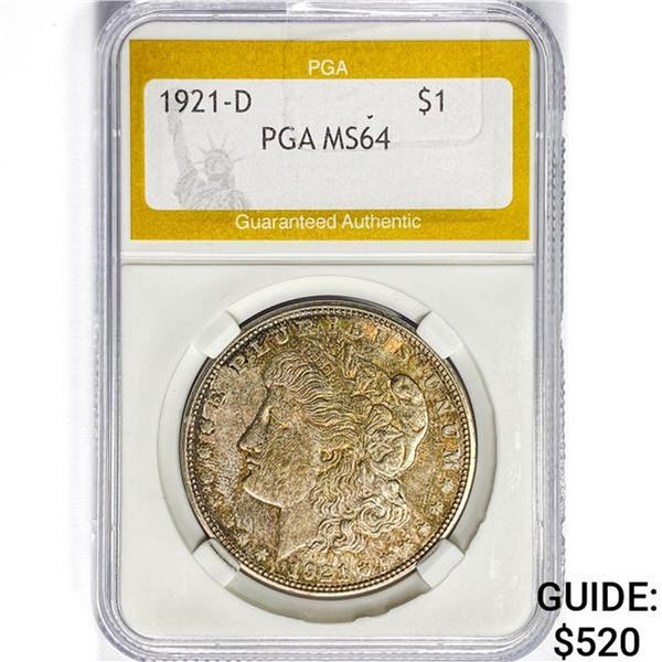 1921-D Morgan Silver Dollar PGA MS64