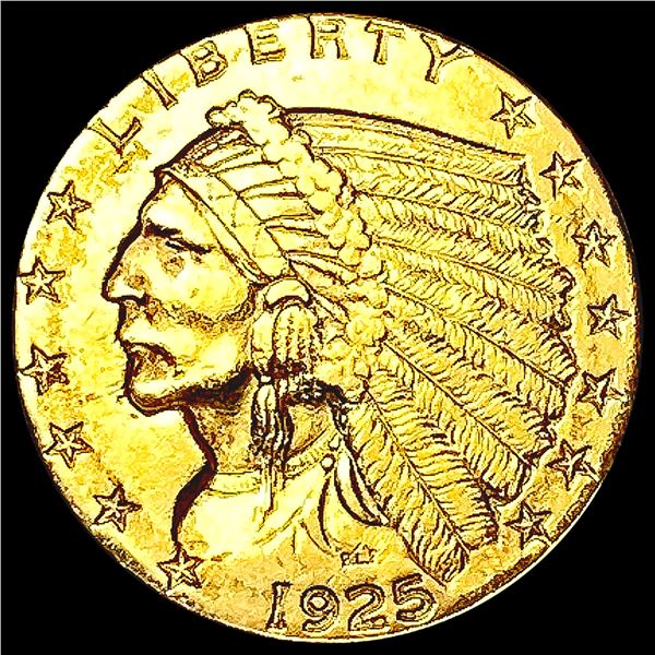 1925-D $2.50 Gold Quarter Eagle CLOSELY UNCIRCULAT