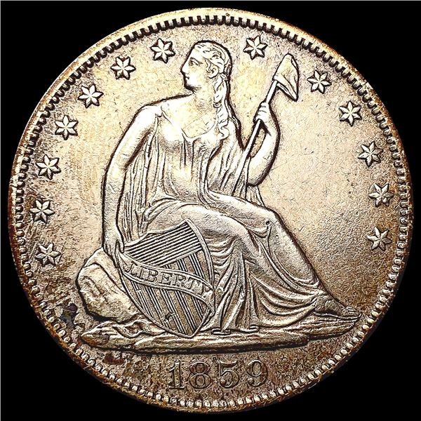1859 Seated Liberty Half Dollar CLOSELY UNCIRCULAT