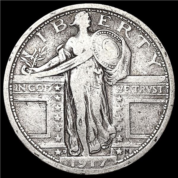 1917-D Standing Liberty Quarter NICELY CIRCULATED